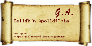 Gellén Apollónia névjegykártya